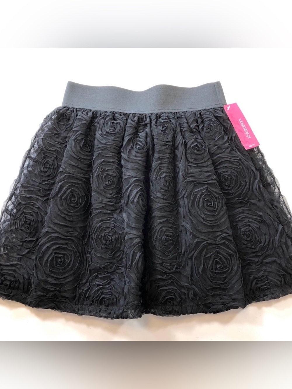 Exhilaration Black Sexy Floral Lace Short Mini Skirt Black Rose Lace Layered S